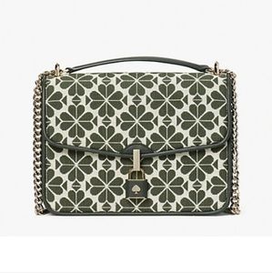 Kate Spade Spade Flower Jacquard Locket Large Flap Shoulder Bag